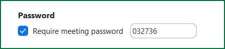 Zoom: Require Meeting Password